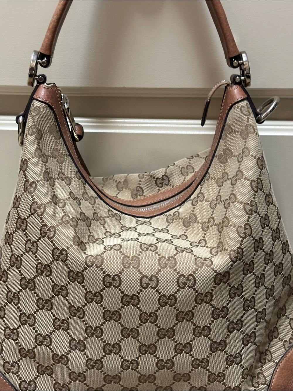 Gucci Beige and Brown GG Canvas Hobo Bag - Picture 16 of 16
